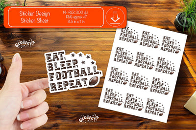 Football Stickers PNG printable stickers Print and cut stickers American football png Sublimation Createya Design 