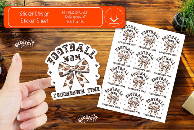 Football Stickers PNG printable stickers Print and cut stickers American football png Sublimation Createya Design 