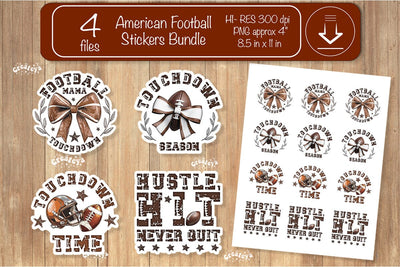 Football Stickers PNG printable stickers Print and cut stickers American football png Sublimation Createya Design 