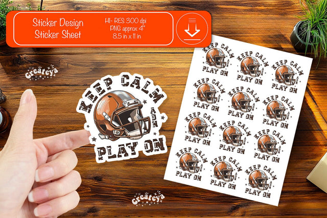 Football Stickers PNG printable stickers Print and cut stickers American football png Sublimation Createya Design 