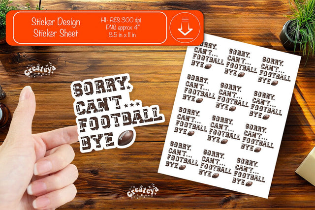 Football Stickers PNG printable stickers Print and cut stickers American football png Sublimation Createya Design 