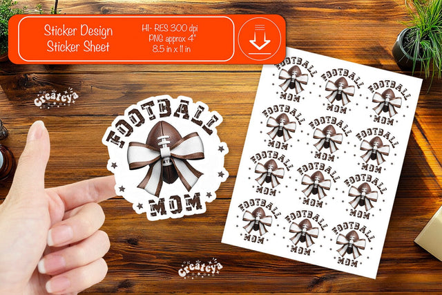 Football Stickers PNG printable stickers Print and cut stickers American football png Sublimation Createya Design 