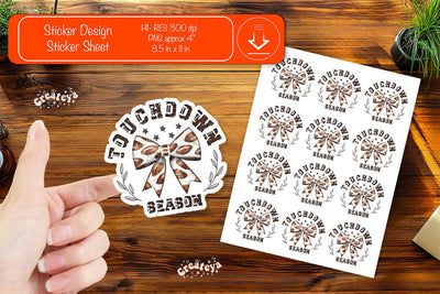 Football Stickers PNG printable stickers Print and cut stickers American football png Sublimation Createya Design 