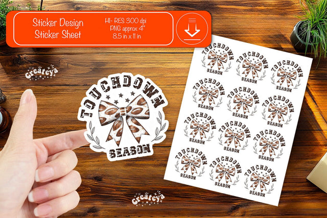 Football Stickers PNG printable stickers Print and cut stickers American football png Sublimation Createya Design 