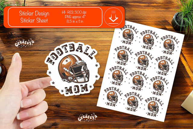 Football Stickers PNG printable stickers Print and cut stickers American football png Sublimation Createya Design 