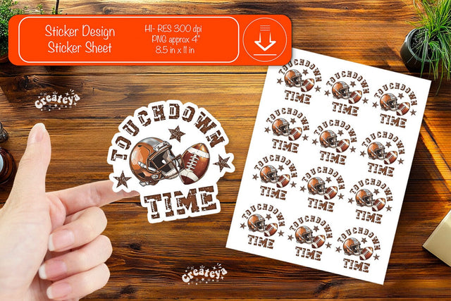 Football Stickers PNG printable stickers Print and cut stickers American football png Sublimation Createya Design 