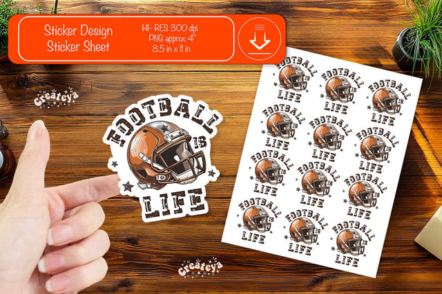 Football Stickers PNG printable stickers Print and cut stickers American football png Sublimation Createya Design 