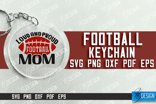 Football SVG Design | Round Keychain Designs | Dad Keychain SVG Fly Design 