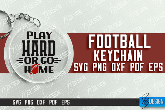 Football SVG Design | Round Keychain Designs | Dad Keychain SVG Fly Design 