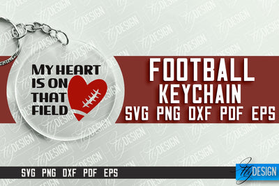 Football SVG Design | Round Keychain Designs | Dad Keychain SVG Fly Design 