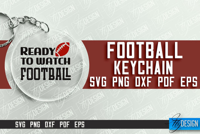 Football SVG Design | Round Keychain Designs | Dad Keychain SVG Fly Design 