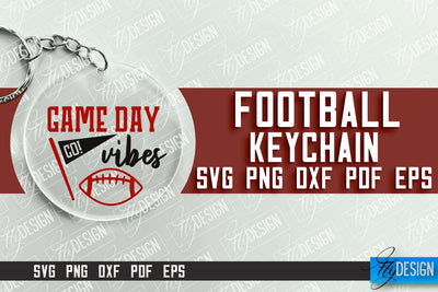 Football SVG Design | Round Keychain Designs | Dad Keychain SVG Fly Design 