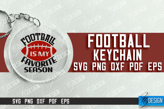 Football SVG Design | Round Keychain Designs | Dad Keychain SVG Fly Design 