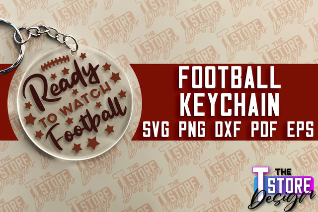 Football SVG Design | Round Keychain Designs | Dad Keychain SVG The T Store Design 