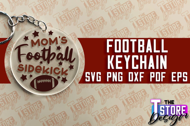 Football SVG Design | Round Keychain Designs | Dad Keychain SVG The T Store Design 