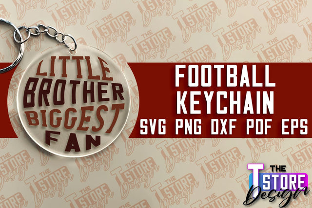 Football SVG Design | Round Keychain Designs | Dad Keychain SVG The T Store Design 