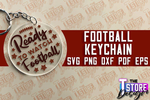Football SVG Design | Round Keychain Designs | Dad Keychain SVG The T Store Design 