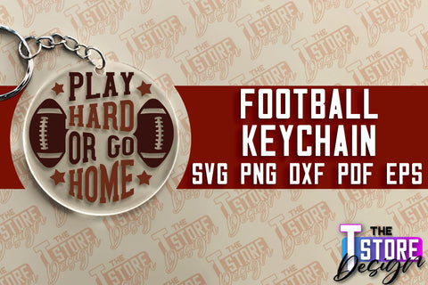 Football SVG Design | Round Keychain Designs | Dad Keychain SVG The T Store Design 