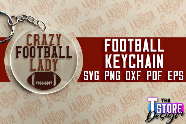 Football SVG Design | Round Keychain Designs | Dad Keychain SVG The T Store Design 