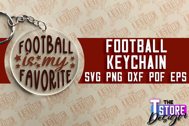Football SVG Design | Round Keychain Designs | Dad Keychain SVG The T Store Design 