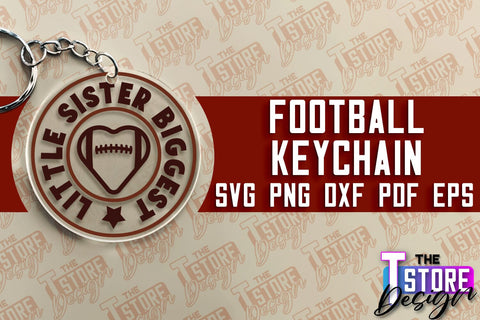 Football SVG Design | Round Keychain Designs | Dad Keychain SVG The T Store Design 