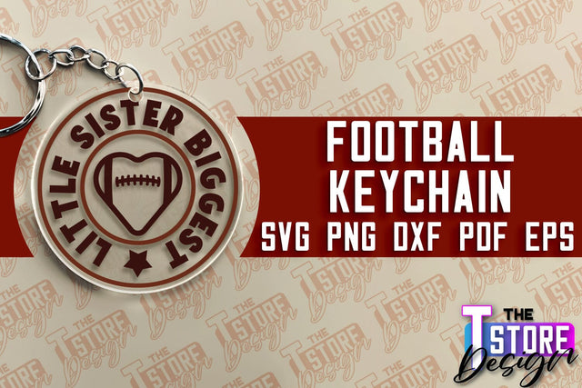 Football SVG Design | Round Keychain Designs | Dad Keychain SVG The T Store Design 