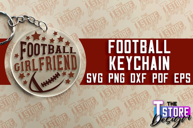 Football SVG Design | Round Keychain Designs | Dad Keychain SVG The T Store Design 
