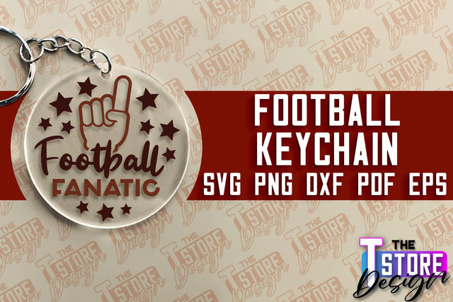 Football SVG Design | Round Keychain Designs | Dad Keychain SVG The T Store Design 