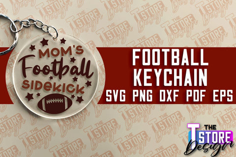 Football SVG Design | Round Keychain Designs | Dad Keychain SVG The T Store Design 