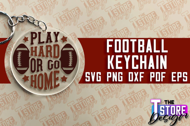 Football SVG Design | Round Keychain Designs | Dad Keychain SVG The T Store Design 
