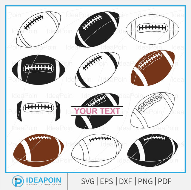 Football svg, Football svg bundle, football outlinel, American Football Ball Svg, Football Silhouette, DIY Football Svg, football monogram SVG Dinvect 