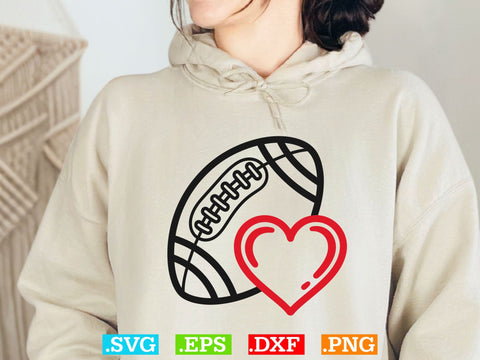 Football SVG, Sports Silhouette, Heart Designs SVG Creativeart88 