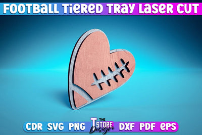 Football Tiered Tray Laser Cut | Tiered Tray Laser Cut Design | CNC Files SVG The T Store Design 