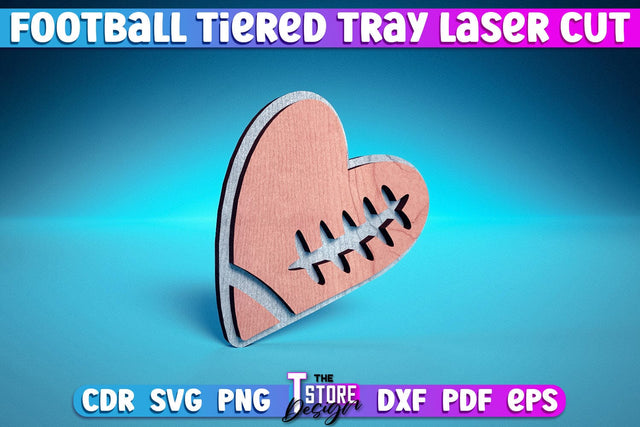 Football Tiered Tray Laser Cut | Tiered Tray Laser Cut Design | CNC Files SVG The T Store Design 