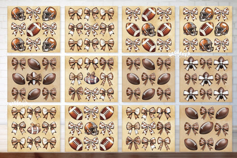 Football Tumbler Bundle Football Quote Seamless 20oz Skinny Tumbler Wrap PNG Fall Football Season Retro Sublimation Design Sublimation Createya Design 