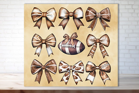 Football Tumbler Football Bow Seamless 20oz Skinny Tumbler Wrap PNG Fall Football Season Retro Sublimation Design Sublimation Createya Design 