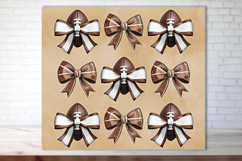 Football Tumbler Football Bow Seamless 20oz Skinny Tumbler Wrap PNG Fall Football Season Retro Sublimation Design Sublimation Createya Design 