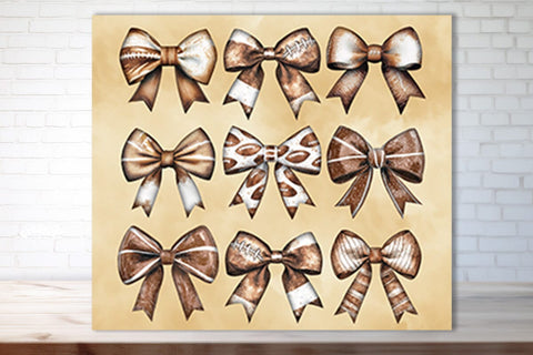 Football Tumbler Football Bow Seamless 20oz Skinny Tumbler Wrap PNG Fall Football Season Retro Sublimation Design Sublimation Createya Design 