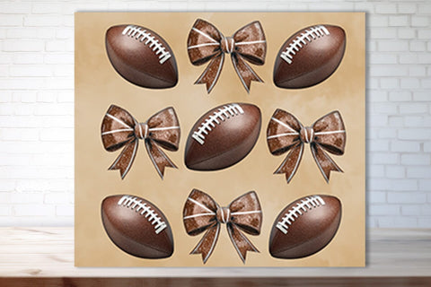 Football Tumbler Football Bow Seamless 20oz Skinny Tumbler Wrap PNG Fall Football Season Retro Sublimation Design Sublimation Createya Design 