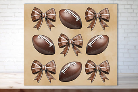 Football Tumbler Football Bow Seamless 20oz Skinny Tumbler Wrap PNG Fall Football Season Retro Sublimation Design Sublimation Createya Design 