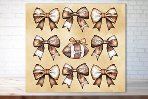 Football Tumbler Football Bow Seamless 20oz Skinny Tumbler Wrap PNG Fall Football Season Retro Sublimation Design Sublimation Createya Design 