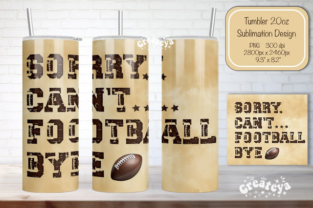 Football Tumbler Seamless 20oz Skinny Tumbler Wrap PNG Retro Sublimation Design Sublimation Createya Design 