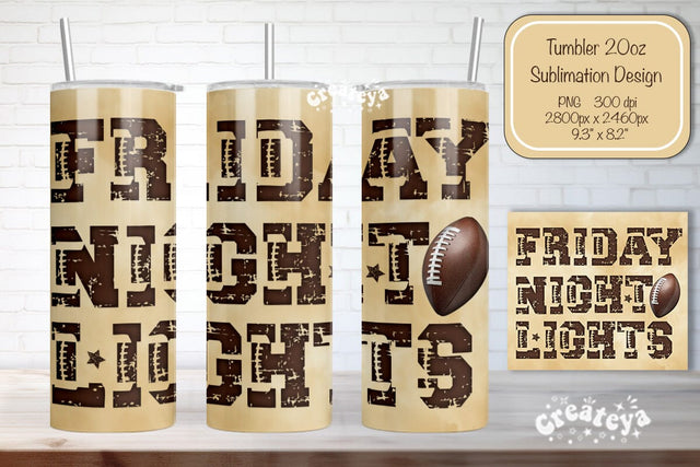 Football Tumbler Seamless 20oz Skinny Tumbler Wrap PNG Retro Sublimation Design Sublimation Createya Design 