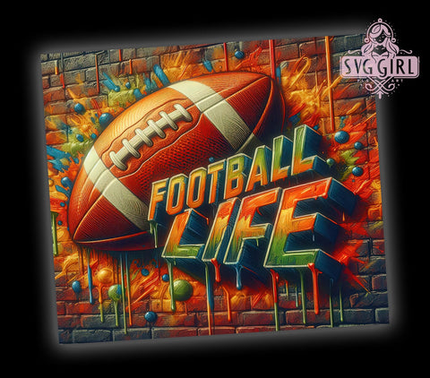 Football Tumbler, Sports PNG, Life is Football, 20oz Tumbler Design, Football Sublimation, Athletic Decor, Game Day Tumbler, Sports Graphics Sublimation SvggirlplusArt 
