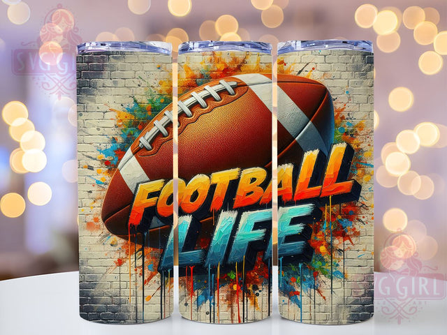 Football Tumbler, Sports PNG, Life is Football, 20oz Tumbler Design, Football Sublimation, Athletic Decor, Game Day Tumbler, Sports Graphics Sublimation SvggirlplusArt 