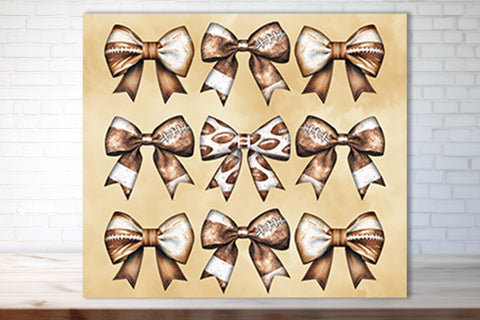 Football tumbler wrap Coquette Football Bow Skinny tumbler Sublimation Createya Design 