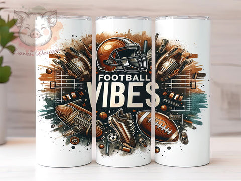 Football Vibes Game Day 20oz Tumbler, Straight & Tapered Tumbler Png, American Football Sport Tumbler Png, Digital Download PNG Sublimation Lara' s Designs 