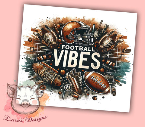Football Vibes Game Day 20oz Tumbler, Straight & Tapered Tumbler Png, American Football Sport Tumbler Png, Digital Download PNG Sublimation Lara' s Designs 