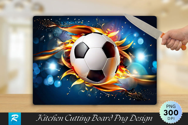 Football With Fire Cutting Board Sublimation Regulrcrative 