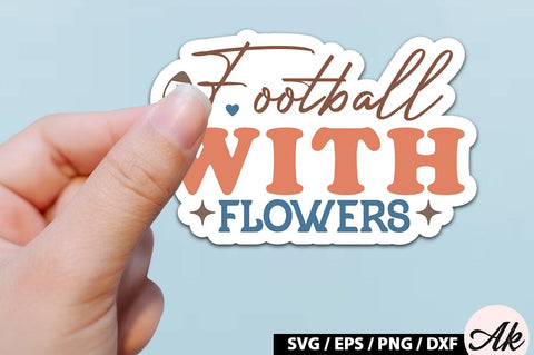 Football with flowers Retro Stickers SVG akazaddesign 